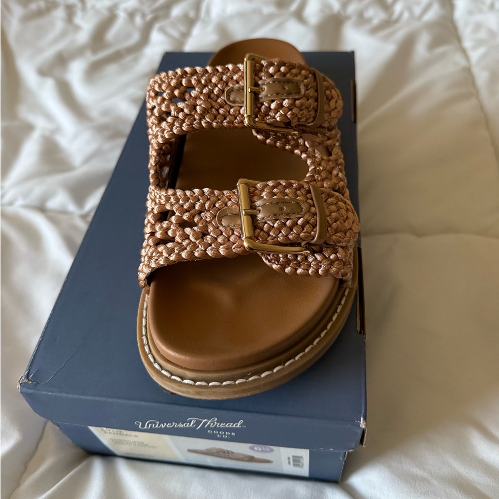 Universal Thread Women's Woven Brown Kylie Sandals